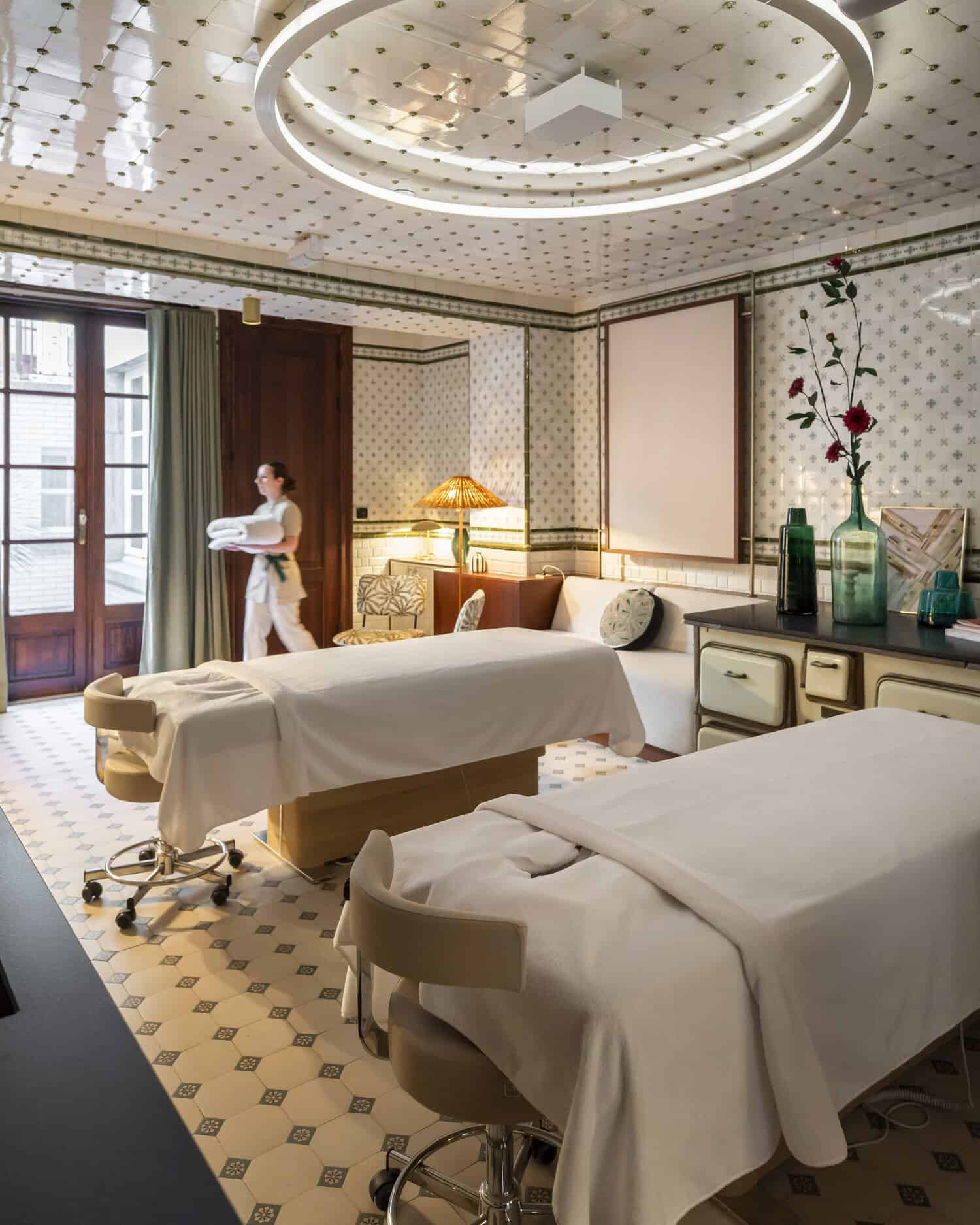 Wellness area with massage tables